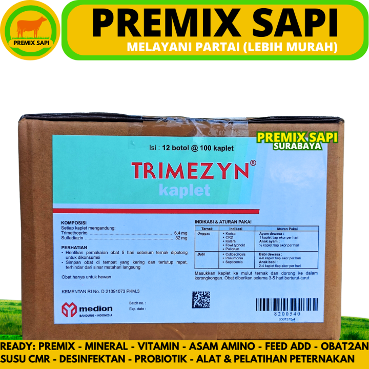 Obat Rhymon TRIMEZYN K KAPLET 100 KAPSUL 1 DUS (12 Botol) - Obat Snot Ngorok CRD ...