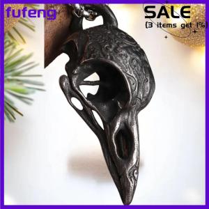 fufeng Retro Phong Cách Bắc Âu Crow Skull Mặt Dây Chuyền Động Vật Bird Vòng Cổ Cho Nam Giới Cá Nhân Đồ Trang Sức May Mắn Amulet Quà Tặng