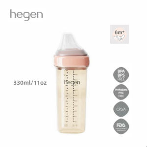 Hegen feeding bottle ppsu for baby girl 0 months to 6 months milk bottle 5oz 8oz 11oz - pink