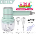 《 𝟯 𝗦𝗣𝗘𝗘𝗗𝗦 》2 In 1 Electric Egg Beater Mixer Wireless Garlic Food Chopper Pengadun Tepung 多功能搅拌器 NWD. 