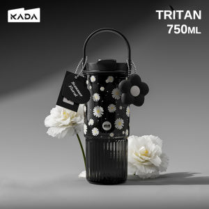 KADA Tumbler Water Bottle Plastic (24OZ) with Straw and Handle Wide Mouth Cap Lid Tumbler