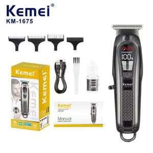 Kemei Km-1675 ปัดเตอร์เลี่ยนตัดผม กันขอบ ปัดเตอร์เลี่ยนไร้สายความถี่มอเตอร์ปรับได้5ระดับ  สินค้าจับถนัดมือ เหมาะกับช่างห
