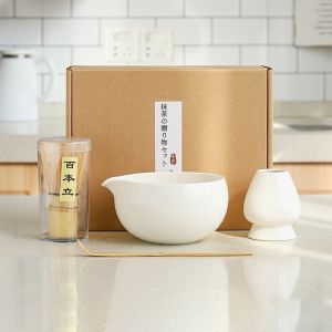 LUSIT Matcha Spoon Japanese Matcha Tea Set Match Bowl Tea Sticks Matcha Whisk Set Reusable Tea-Making Tools Green Tea Whisk for Tea Lovers