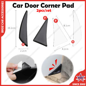 Car Door Corner Pad Protector Sticker Car Door Anti Collision Cover Bumper Car Crash Bar DIY Getah Pintu Kereta Anti Scratch Sticker Double Sided Tape Triangle Door Sticker Black White Front Door Back Door Rubber Pad 2pcs/set