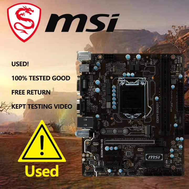 Used MSI B250M Bazooka LGA1151 mATX Motherboard 64Gb Ram Support