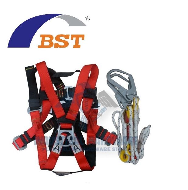 BST Full Body Harness TE6114-1 With Double Rope Lanyard and