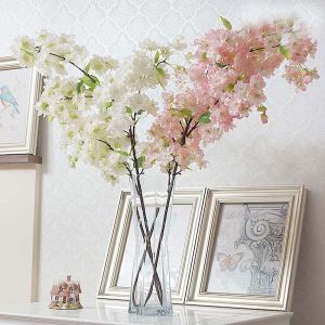 REGISTR 1PC Silk Table Wedding Decor Cherry Blossom Home Decoration Fake Flower Artificial Sakura