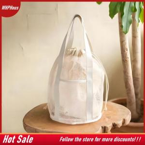【COD】🔥🔥🔥 Mesh Nylon Cosmetic Bag Durable Drawstring Storage Bag for Makeup Swimsuit Organizer Toiletry Travel