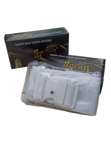 Sabuk Putih Ihrom haji dan umroh sabuk betawi tanpa jahit model slop