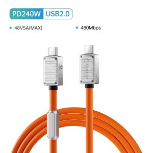 ORICO Thunderbolt 3 usb4 Cáp 240W PD USB C Cáp Silicone dòng dữ liệu Dây sạc nhanh 8K cho máy tính bảng máy tính xách tay Samsung MacBook