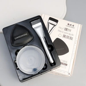 Dorisna 3 in 1 Foundation Applicator Tool Set Ultra-thin Flat Head Foundation Brush And Black Air Cushion Makeup Sponge And Sponge Storage Box