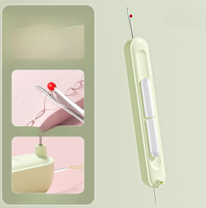 ตัวร้อยเข็ม 2-in-1 ใหม่ ครีมร้อยเข็ม 2 in 1 ไม่มีการบาดเจ็บที่มือ เครื่องร้อยเข็มสำหรับสายตายาวตามวัย