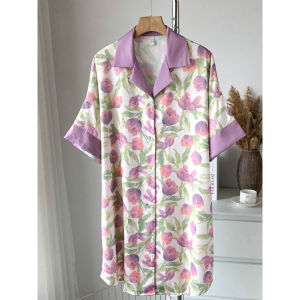 Baju Tidur Piyama Set Wanita 8231 Dewasa Lengan Panjang Celana Pendek Dress Cute Putri Manis Bunga