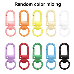 10PCS Colored Keychain Ring with Hook Bag Buckle Lobster Clasps Key Rings For DIY Jewelry Making Keychains Accessories