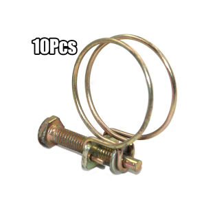 10Pcs Heavy Duty Lpg Hose Clamp Adjustable Metal Hose Clamp with Screw Lock Type