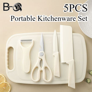 B-HQ 5PCS Kitchenware Set Outdoors Camping Cooking Set Scissors Portable Kitchen Tool