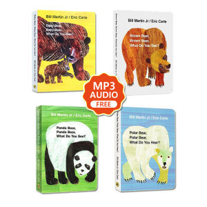 Hard Cover Eric Carle Board Book Set for Baby Toddlers Classic Story Books Picture Books Early English Learning Materials for Kids Bedtime Reading Book Famous Children Book Polar Baby Panda Bear Brown Bear Animals Book Enlightenment Educational Gifts