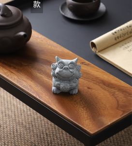 Cặp Tượng Sư Tử Gió Bằng Đá Sa Thạch Xanh Dùng Trang Trí Bàn Trà Đạo Bàn Làm Việc Không Gian Tiểu Cảnh thủy Sinh Bể Cá