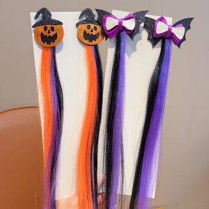 MAOMEI 1/2/3 Pair Màu chuyển sắc Kẹp tóc Halloween dành cho nữ Tóc giả Phong cách Gothic Kẹp tóc giả Halloween Đồ trang trí Halloween Đầu bí ngô Phụ kiện đội đầu tạo không khí tiệc tùng Các bé gái