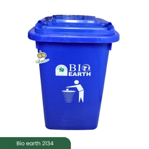 Tempat sampah 58 liter bio earth green leaf 2143 dengan tutup dan roda