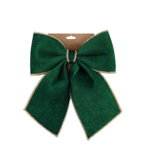 EO4MD Solid Color Christmas Bow Ornament Velvet Bow Xmas Hanging Pendant Vintage Long Christmas Tree Bows Home Decor