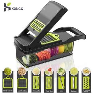 Konco Fruit Vegetable Chopper Set Onion Vegetable Cutter-Veggie Spiralizer Slicer Pro-Food Choppers and Dicers