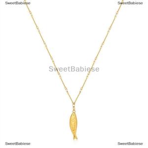 [COD] SweetBabiese Minimalism xinh xắn SARDiNE quyến rũ Mặt dây chuyền vòng cổ cho phụ nữ cổ điển màu vàng Boho thời trang đồ trang sức đơn giản Quà Tặng phụ kiện