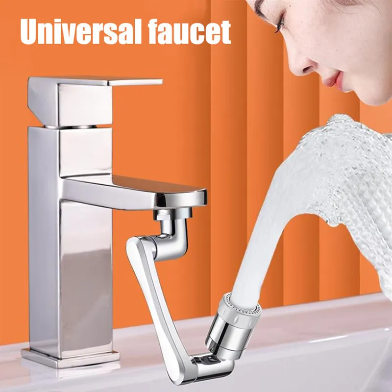 1080° Swivel Faucet Extender – Stainless Steel Rotating Aerator With Dual Spray Modes, Fits 15/16" & 55/64" Threads
