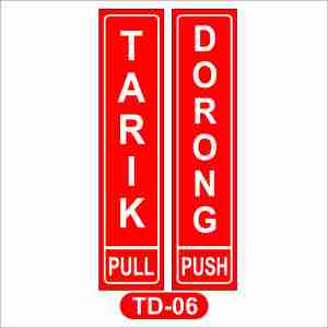 PAPAN TANDA AKRILIK TARIK DORONG PULL PUSH GESER 2 pcs (per pasang) SIGN BOARD AKRILIK / STICKER / STIKER TANDA PINTU