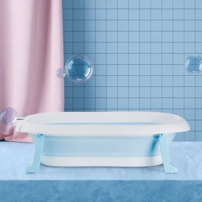 Baby Bath Tub with Thermometer Foldable Bathtub Child Children Newborn Kids Safety Tub