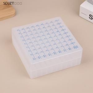 ZZ🔥🔥🔥 ชั้นวางกล่องพลาสติก100รูสำหรับห้องแล็บหลอดไครโอความจุ2มล. 1.5มล. 1.8มล. พร้อมฝาครอบเชื่อมต่อ