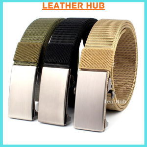 WITH VIDEO Mens Canvas Belt Outdoor Tactical Adjustable Automatic Buckle Heavy Duty Metal Series Casual Wear Long Lasting Military Army Tali Pinggang Lelaki [Msia Stock]