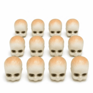 RUANGE 12PCS Mini Halloween Doll Heads Delicate Gothic Creepy Ornament Funny Lightweight Scary Doll Christmas