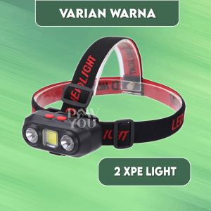 Senter LED COB 1200mAh 3 Mode SOS Headlamp Adjustable Camping Hiking