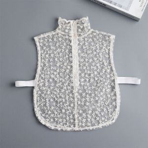 WAPKTY Petal Fake Collar Lace Detachable Lapel False Blouse Cute Black Clothes Accessories Sweater