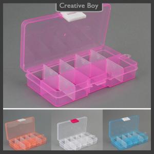 [Creative] Plastic10 Slots Adjustable Jewelry Storage Box Case Craft Organizer Beads