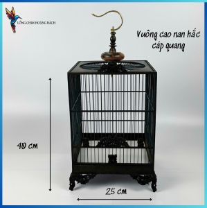 Lồng chim hút mật nóc tròn RÁP SẴN nan cáp quang đen siêu bền lồng hút mật tự ráp hàng kĩ tặng kèm phụ kiện