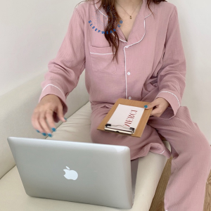 Sleepwear Co 100% Cotton Pyjamas Woman Pajamas Women Set Long Sleeve Couple Baju Tidur Wanita Cotton Piyama Tidur Wanita Lengan Panjang 睡衣裤套装女