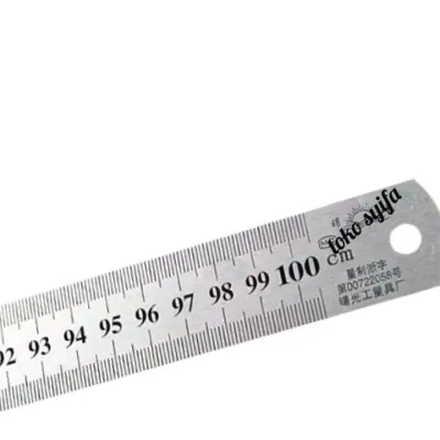 penggaris besi tebal stainless steel 1 meter - 100cm -penggaris 100 cm multifungsi - jidar - penggaris pola - penggaris pola baju - penggaris murah - ala alat jahit - kebutuhan menjahit - toko syifa alat jahit toko syifa
