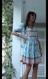 Self-Designed European Station Bohemian Leisure Vacation Style Dress 2023 Summer Floral Print Fresh Skirt ☺1130