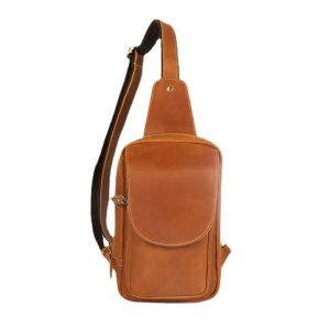 Royal Bagger Genuine Cow Leather Cowhide Retro Crossbody Chest Bag Mens Crazy Horse Leather Sports Casual Shoulder Bags Retro Outdoor Travel
