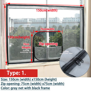 [QiaoFan] Mosquito nets for windows Self-adhesive zipper Easy Mosquito screens DIY Magic stickers simpleDoor and window screen Custom