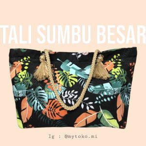 Tas Tote Bag Besar Tali Sumbu Totebag Bahan Kanvas Tebal