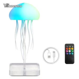 Colorful Jellyfish LED Fairy Lights with Base Cute Jellyfish Desk Lamp for Living Room and Bedroom Decor