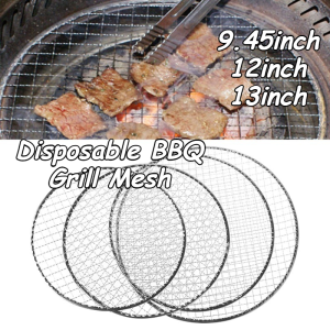 Disposable Round BBQ Grill Mesh Zinc-plated Iron Wire Net For Outdoor Camping And Home Barbecues