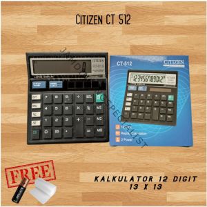 Kalkulator Mesin Hitung Murah Kantor Dagang Sekolah Terlaris 12 Digit 13cm X 13cm CT 512