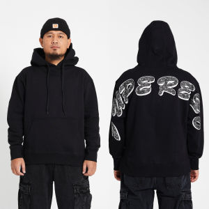 Superego Hoodie Pria Oversize M-XL Cotton Fleece Premium Sablon Paisley Black SHP01A