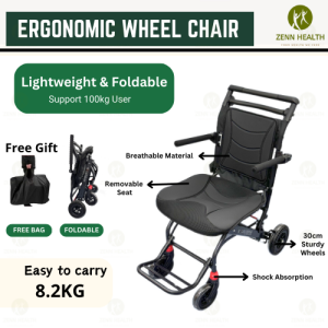 Lightweight Foldable Wheel Chair Transfer Chair Wheelchair Kerusi Roda Orang Tua Travel Outdoor Wheel chair