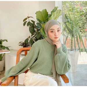 SWEATER BALON/SWEATER RAJUT TANGAN BALON/TURTLE NECK
