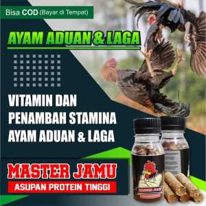 Vitamin Daya Tahan Tubuh Ayam Aduan - Jahe Merah Ginseng Plus MASTER JAMU AYAM EXTRA POWER 18 BUTIR